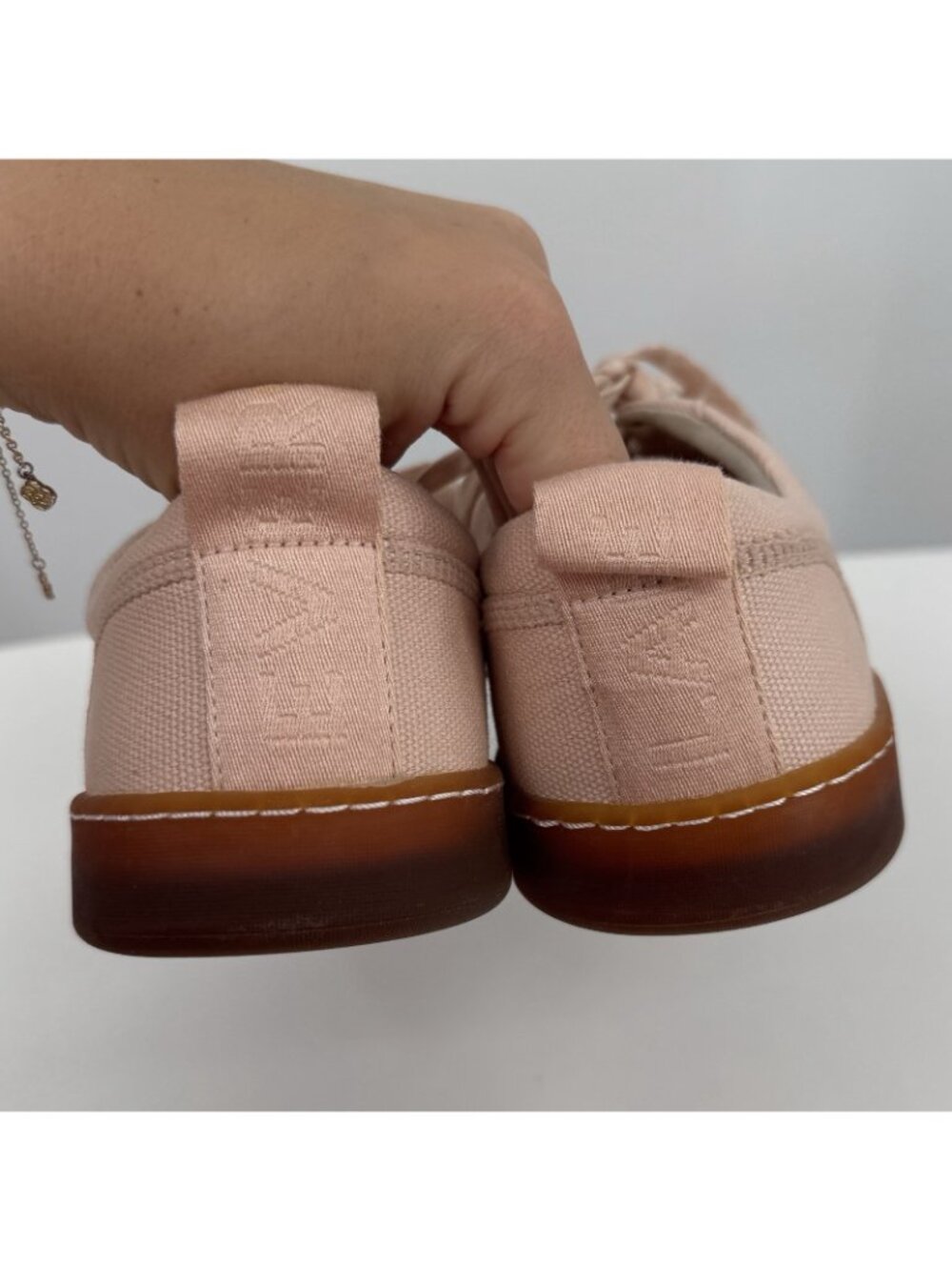 Everlane Tread Bare Sneaker size 13 Women's in Pink Canvas Classic Lace-up Shoes - Picture 9 of 10
